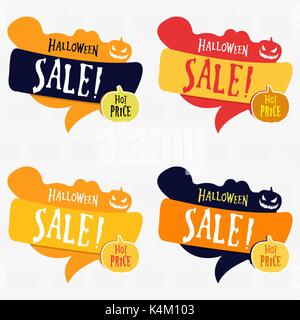 Prezzo di halloween tag set di banner Illustrazione Vettoriale