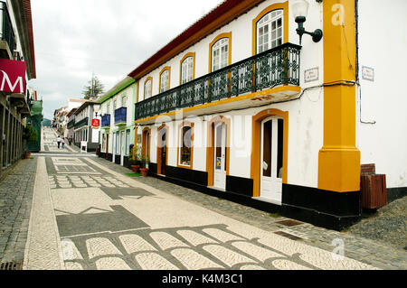 Calçada portuguesa di Praia da Vitória. Terceira, Azzorre. Portogallo Foto Stock