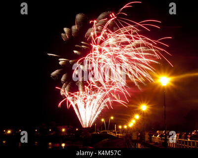 Fuochi d'artificio a barnstaple club di rugby, barnstaple devon. organizzato da barnstaple rotary club. Foto Stock