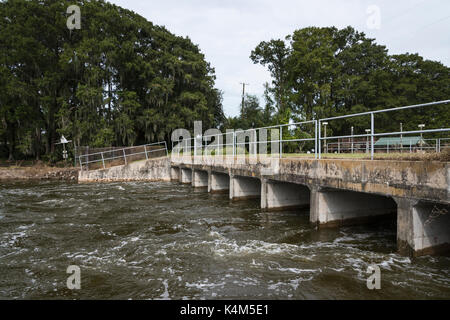 Burrell Lock & Dam Spillway Leesburg, Florida Foto Stock