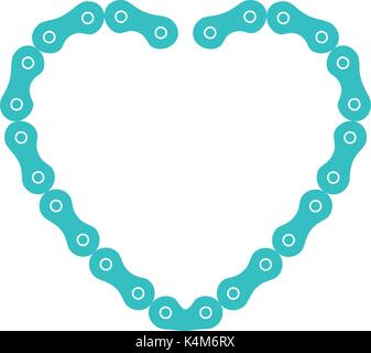 Cuore con la catena della bicicletta illustrazione vettoriale design Illustrazione Vettoriale