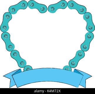 Cuore con la catena di bicicletta Illustrazione Vettoriale