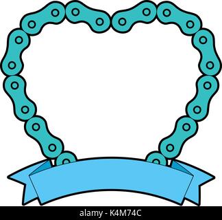 Cuore con la catena di bicicletta Illustrazione Vettoriale