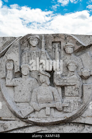 Dettaglio del Memoriale di Eroi del potere dei popoli, Monumento di Soccorso, Parco delle statue (Szoborpark), Budapest, Ungheria Foto Stock