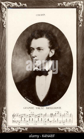 Frédéric Chopin, ritratto con il cliente della sua 'Grande Valse Brillante". Compositore polacco (1810-1849). Foto Stock