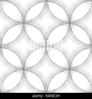 Abstract circolo tratteggiato seamless pattern. geometrica sfondo ornamentale Illustrazione Vettoriale