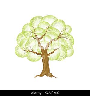 Albero con foglie. estate natura segno del vettore Illustrazione Vettoriale