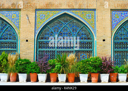 Parete in corrispondenza della Moschea Shah, noto anche come l'imam Khomeini moschea è una moschea del grand bazaar a Tehran, Iran. Foto Stock