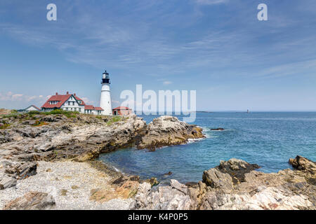 Portland Head Light Faro di Cape elizabeth, Maine Foto Stock