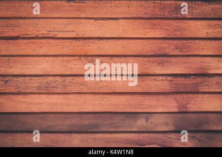 Vintage superficie tavolo di legno rustico e texture di grano sfondo. close up rustico scuro muro fatto di legno vecchio tavolo plance texture. rustico in legno marrone Foto Stock
