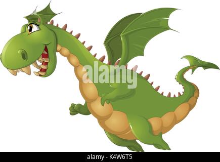 Angry dragon cartoon Illustrazione Vettoriale