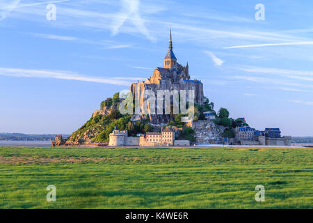 Francia, Manica (50), Baie du Mont Saint-Michel classée Patrimoine Mondial de l'UNESCO, le Mont Saint-Michel // Francia, Manica, baia di Mont Saint Michel, Foto Stock