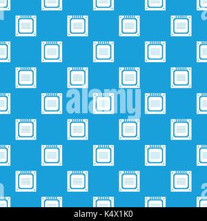 Moderne CPU multicore pattern blu senza giunture Illustrazione Vettoriale