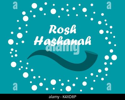 Rosh hashanah. Shofar corno. Biglietto di auguri ebraico di design nuovo anno. Illustrazione Vettoriale Illustrazione Vettoriale