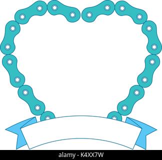 Cuore con la catena della bicicletta illustrazione vettoriale design Illustrazione Vettoriale