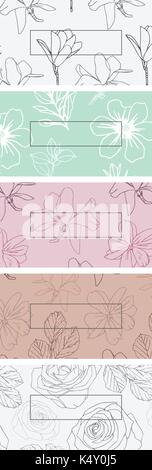 Set di icone di fiori Illustrazione Vettoriale