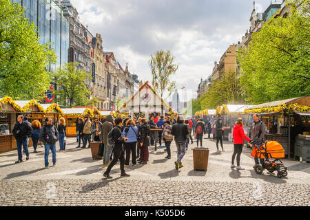 Mercato di Pasqua a Praga, Repubblica Ceca Foto Stock