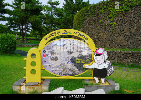 Le figlie del mare haenyeo museo sulla famosa sub femmina su Jeju Island in jeju speciale provincia amministrativa in Corea del Sud Foto Stock