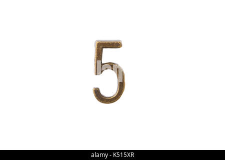 Oro numero di font da 1 a 0, in stile retrò font face o il tipo di carattere Foto Stock