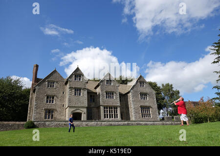 Wilderhope Manor una cinquecentesca di Manor House In Shropshire proprietà del National Trust e utilizzato un ostello della gioventù Foto Stock