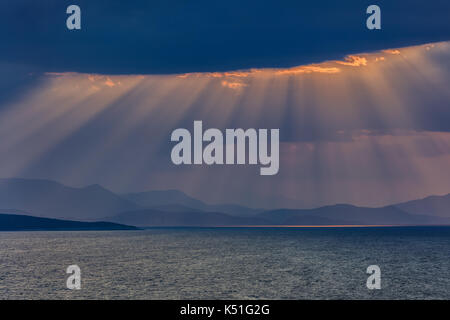 Sunrise nelle isole ionie. Lefkada isola grecia Foto Stock