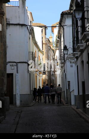 Stretti vicoli nella storica area di alloggiamento, Cordoba, Spagna Foto Stock