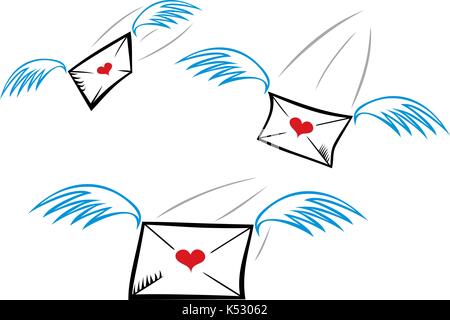 lettere d'amore Illustrazione Vettoriale