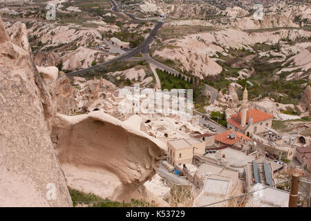 Paesaggio della Cappadocia. vista dal castello uchhisar Foto Stock