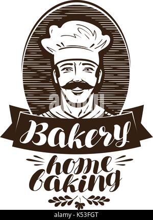 Panificio, bakehouse logo. home etichetta di cottura. vintage illustrazione vettoriale Illustrazione Vettoriale