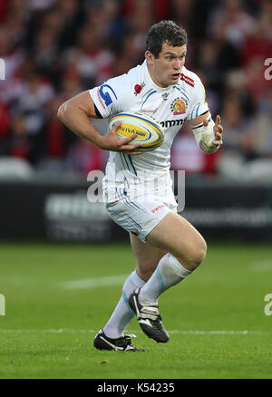 Exeter chiefs' ian whitten durante la aviva premiership corrispondono al Kingsholm Stadium, Gloucester. Foto Stock