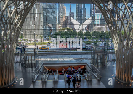 World Trade Center visto da Battery Park, Stati Uniti d'America, New York New York Manhattan Foto Stock