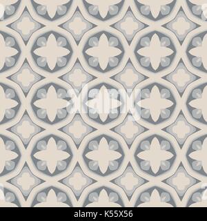 Seamless pattern illustrato fatta di elementi astratti in beige e le tonalità di grigio Illustrazione Vettoriale