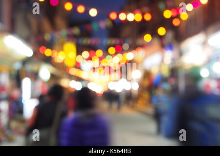 Sfocato sfondo astratto luci, bella strada a Kathmandu in Nepal Foto Stock