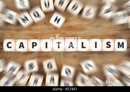 Il capitalismo finanziario politica denaro economia ricchi dice il concetto di business idea Foto Stock