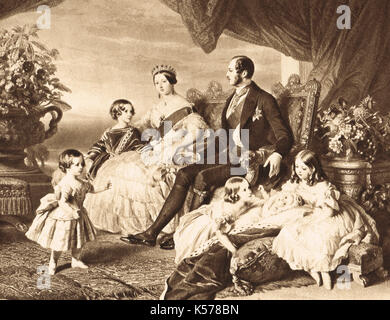 La regina Vittoria e il Principe Alberto e famiglia gruppo, 1848 Foto Stock