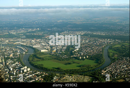 Vista aerea di fechenheim, frankfurt am main, Germania. Foto Stock