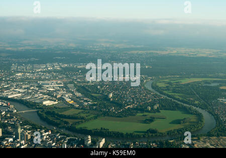 Vista aerea di fechenheim, frankfurt am main, Germania. Foto Stock