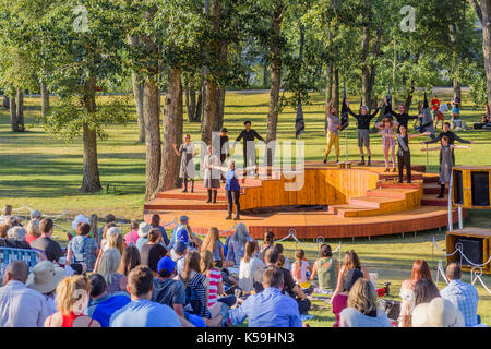 Shakespeare da prua, Princes Island Park, Calgary, Alberta, Canada Foto Stock