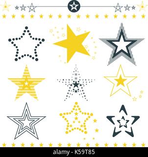 Set di stelle colorate. vettore, illustrazione. Illustrazione Vettoriale