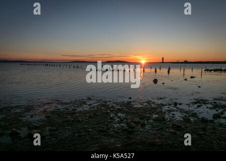 Sunrise, Pointe des Onglous, Thau, Francia. Foto Stock