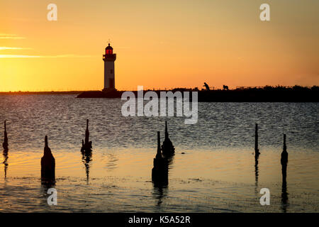 Sunrise, Pointe des Onglous, Thau, Francia. Foto Stock