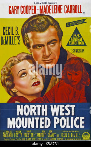 North WEST MONTATO POLIZIA 1940 Paramount Pictures film con Gary Cooper e Madeleine Carroll Foto Stock