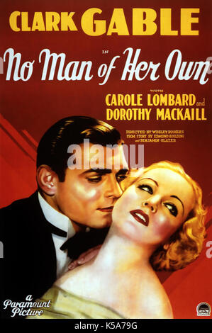 Nessun UOMO DEL suo film Paramount Pictures del 1932 con Carole Lombard e Clark Gable Foto Stock