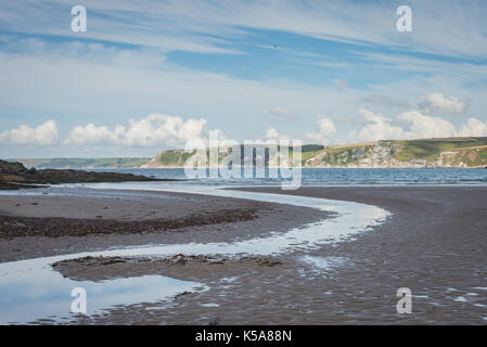 Bigbury a bassa marea Foto Stock
