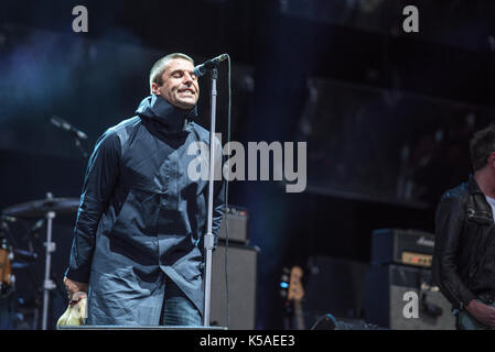 Leeds, Regno Unito. 25thaugust 2017. Liam Gallagher esegue sul palco principale al festival di Leeds 2017, Bramham Park, Leeds 25/08/2017 © gary mather/alamy live Foto Stock