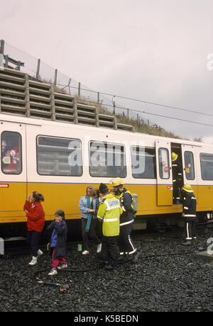 Esercizio di emergenza sul Tyne e Wear sistema di metropolitana - incidente chimico Foto Stock