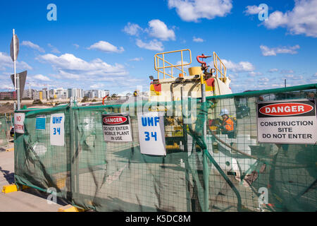 La costruzione della nuova M5 autostrada westconnex presso il St Peters interchange di Sydney , Australia Foto Stock