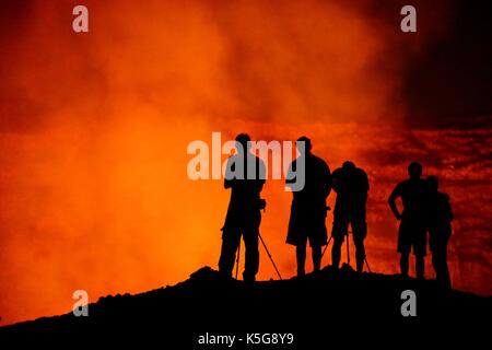 Vulcano Masaya Lago di lava attivo del Nicaragua Foto Stock