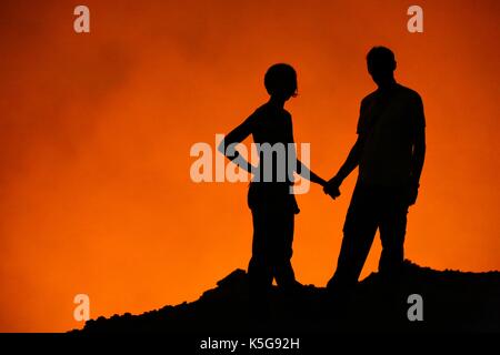 Vulcano Masaya Lago di lava attivo del Nicaragua Foto Stock