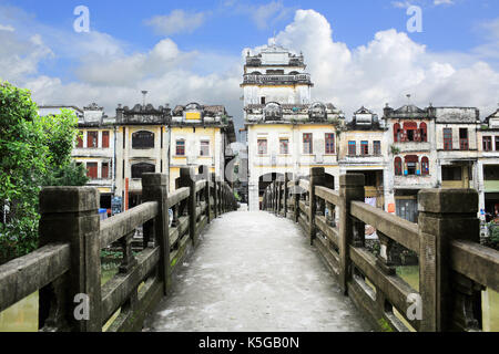 Chikan città vecchia e vintage strada in vista del Kaiping Foto Stock